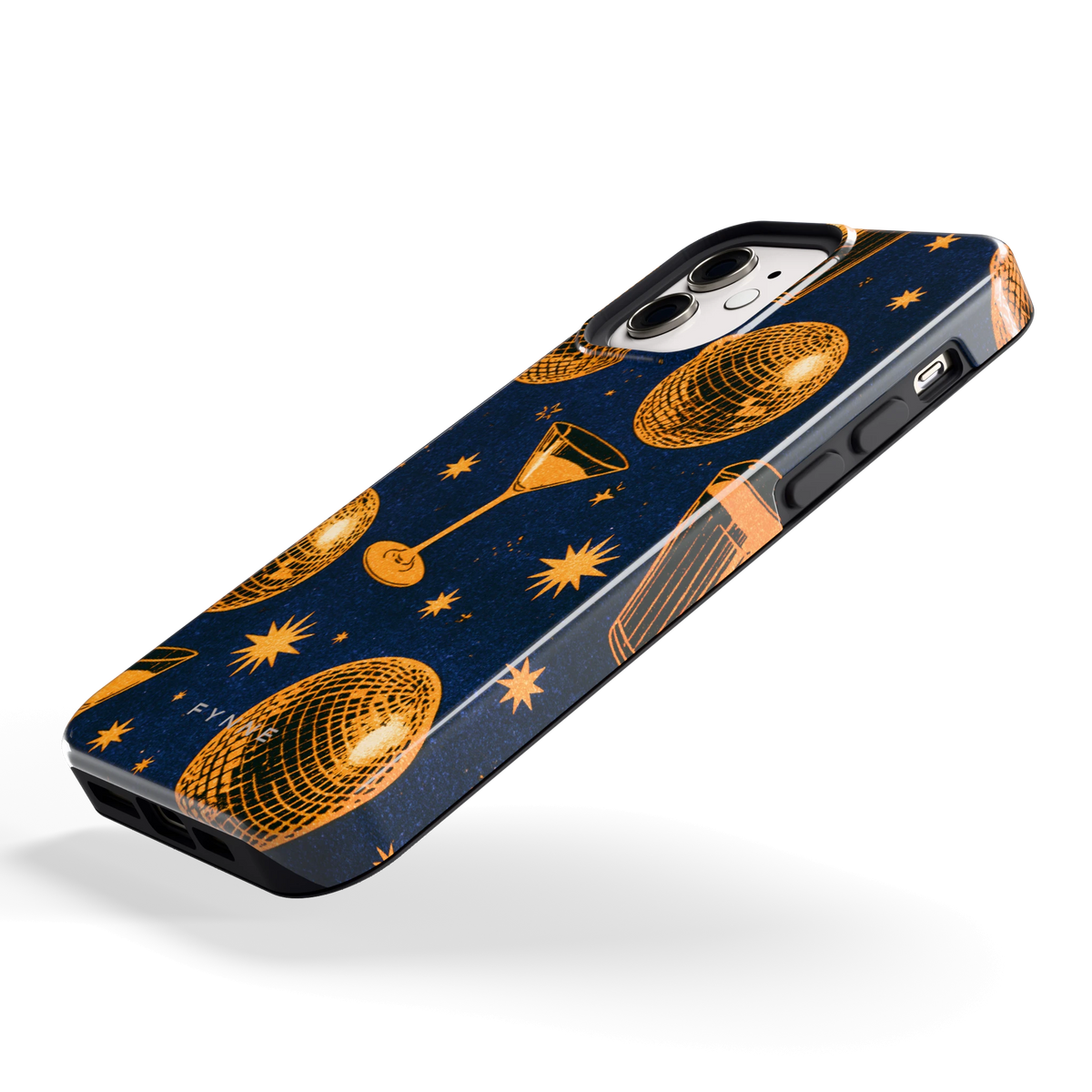 Disco Avond hoesje voor iPhone 12, schuin
