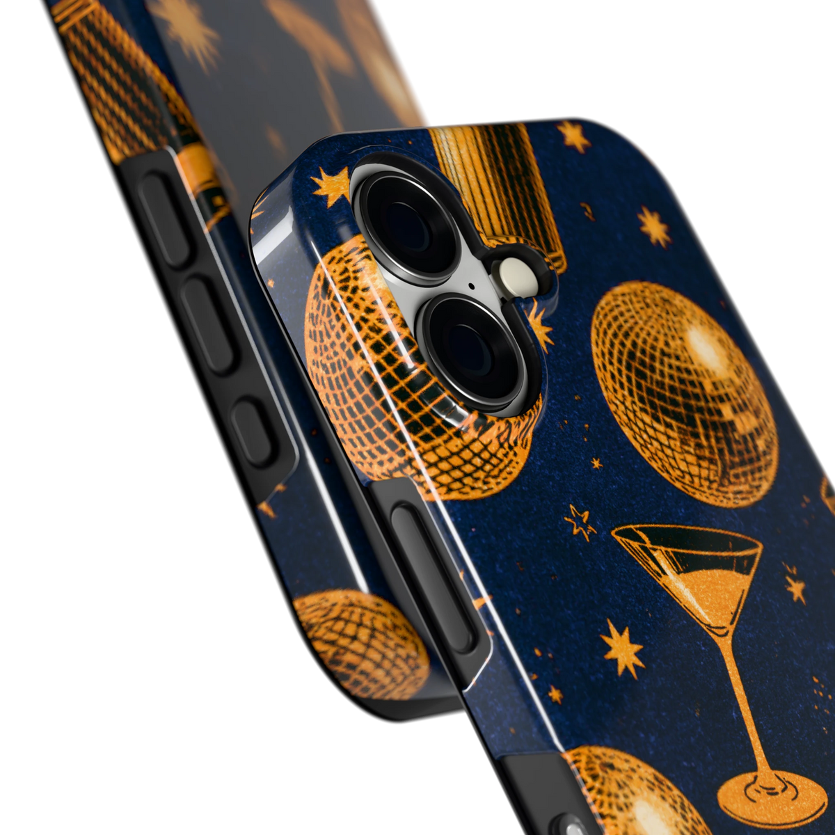 Disco Avond hoesje voor iPhone 16, close-up