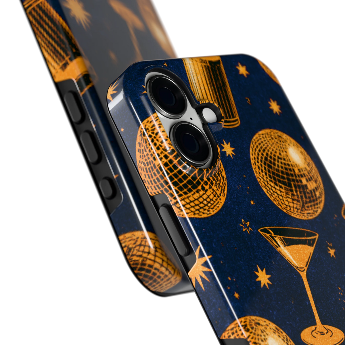 Disco Avond hoesje voor iPhone 16 Plus, close-up