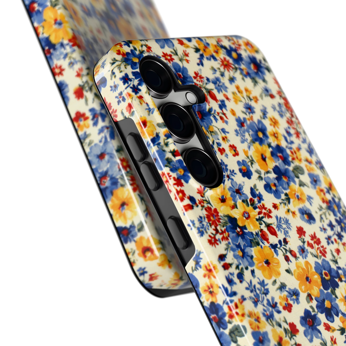 Bloemenweide hoesje voor Galaxy S24 FE, close-up