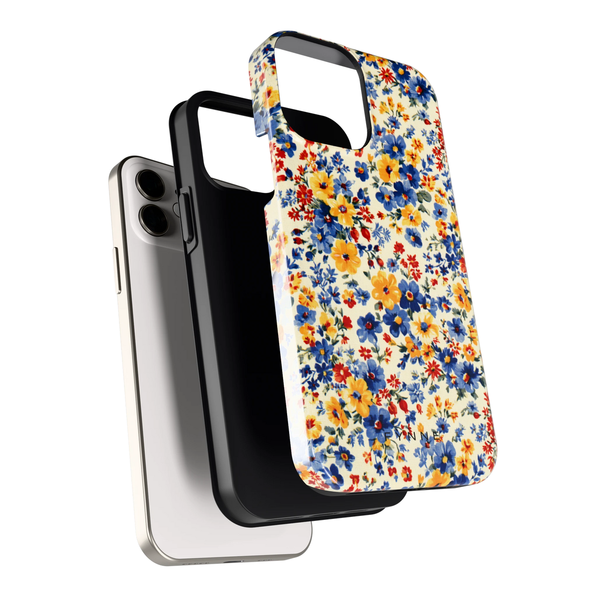 Bloemenweide hoesje voor iPhone 12, los van de telefoon