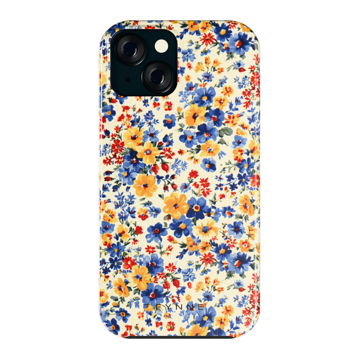 Bloemenweide hoesje voor iPhone 15, achterkant