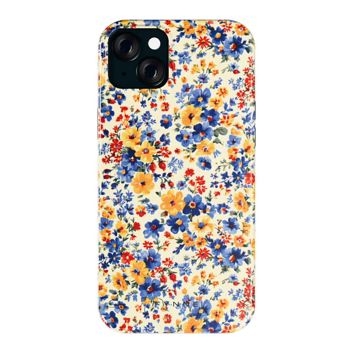 Bloemenweide hoesje voor iPhone 15 Plus, achterkant