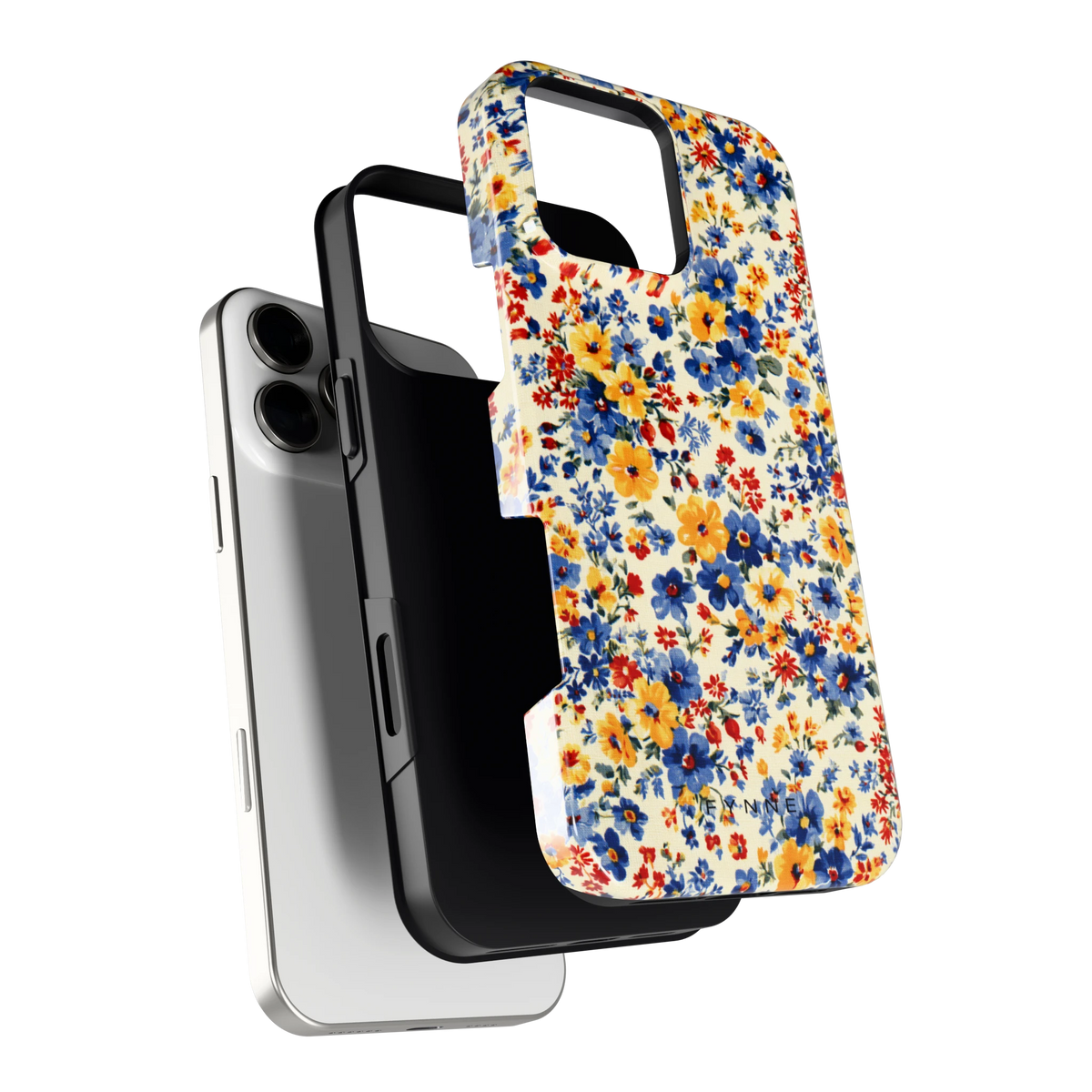 Bloemenweide hoesje voor iPhone 16 Pro Max, los van de telefoon