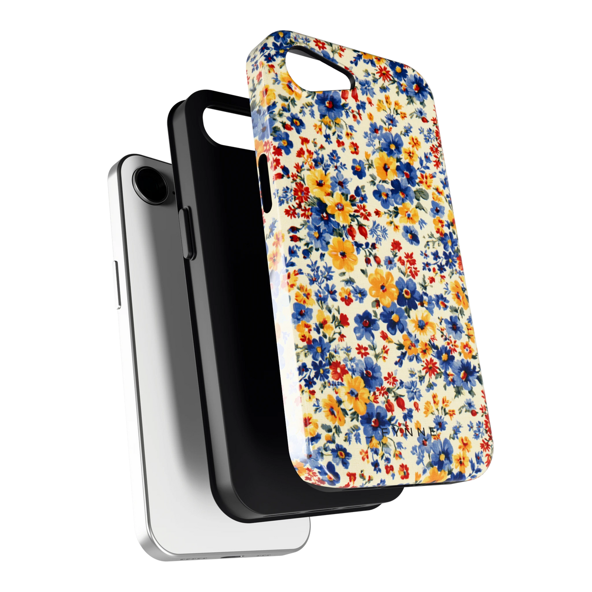 Bloemenweide hoesje voor iPhone 16e, los van de telefoon