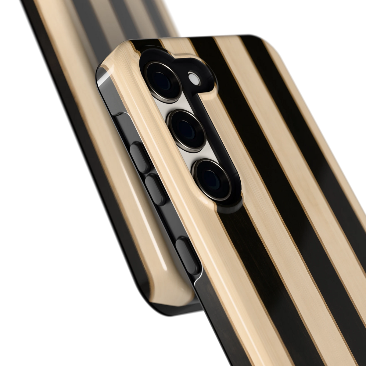 Ebbenhout Strepen hoesje voor Galaxy S23, close-up