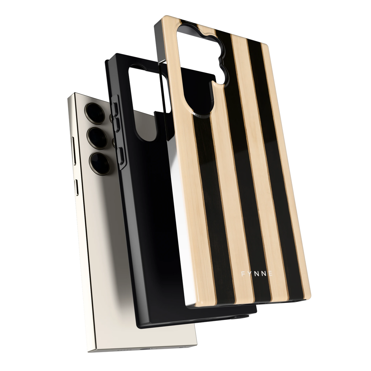 Ebbenhout Strepen hoesje voor Galaxy S23 Ultra, los van de telefoon
