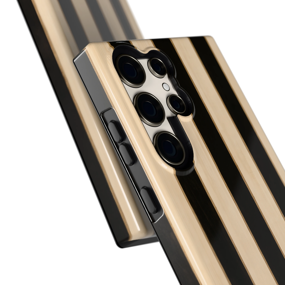Ebbenhout Strepen hoesje voor Galaxy S23 Ultra, close-up