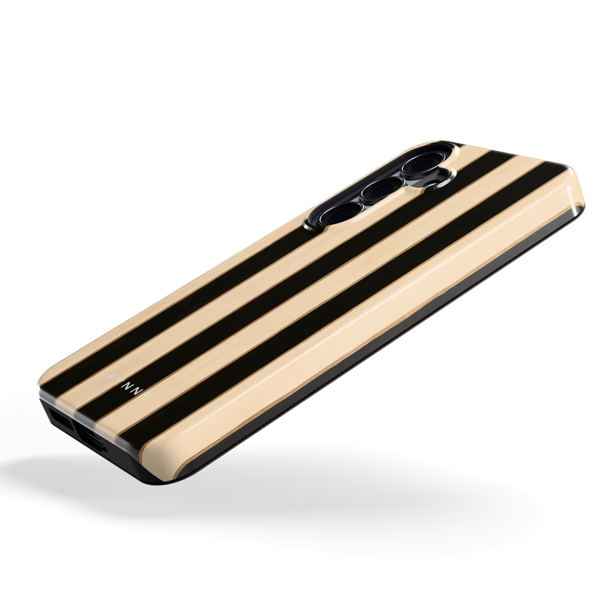Ebbenhout Strepen hoesje voor Galaxy S25, schuin