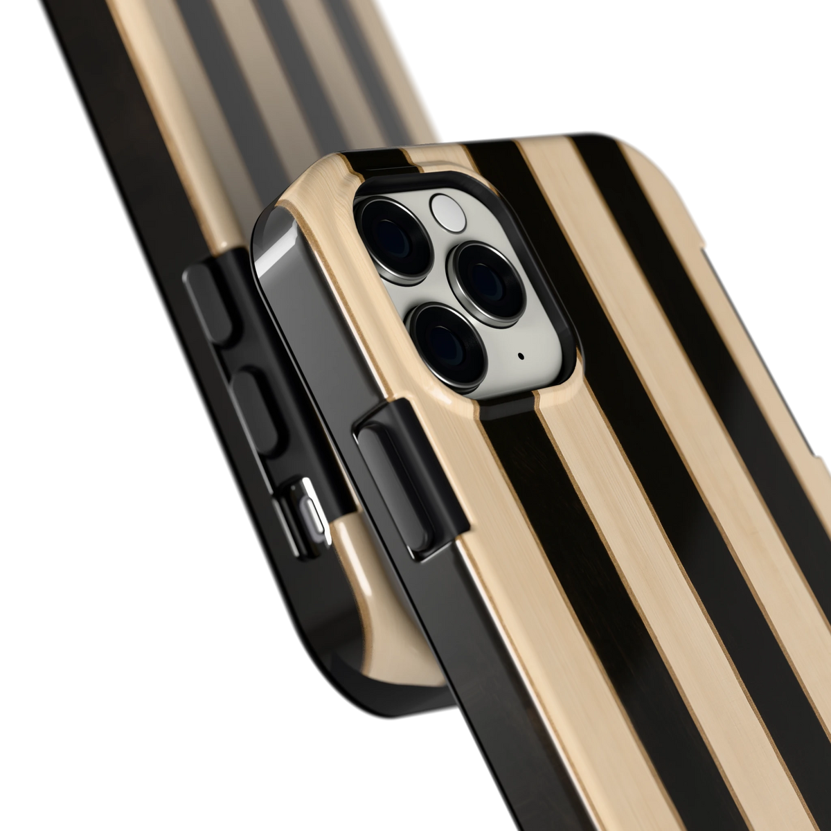 Ebbenhout Strepen hoesje voor iPhone 11 Pro, close-up