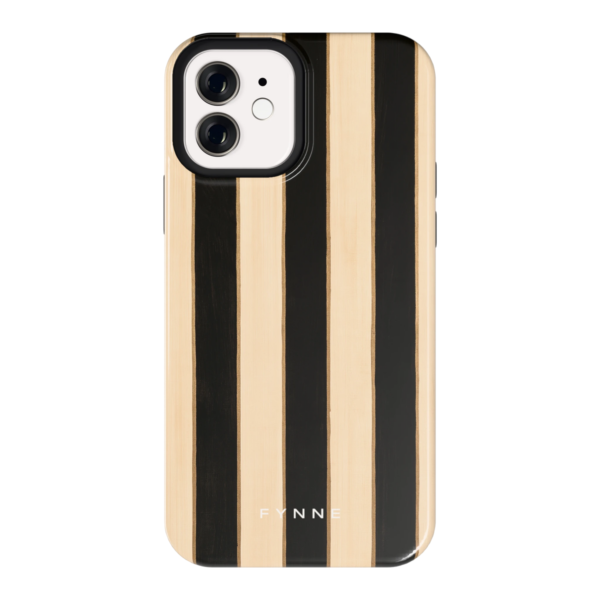 Ebbenhout Strepen hoesje voor iPhone 12, achterkant