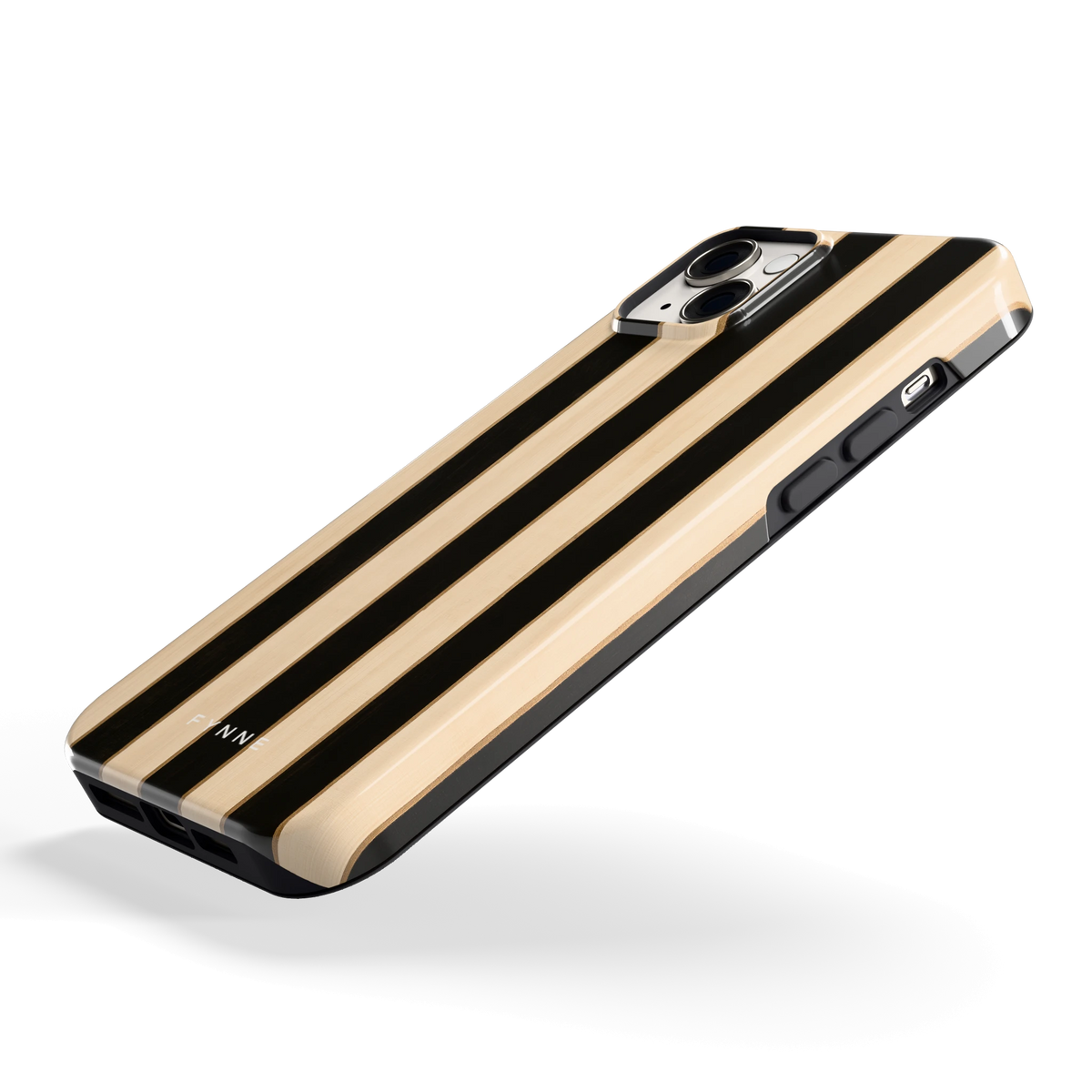 Ebbenhout Strepen hoesje voor iPhone 14 Plus, schuin