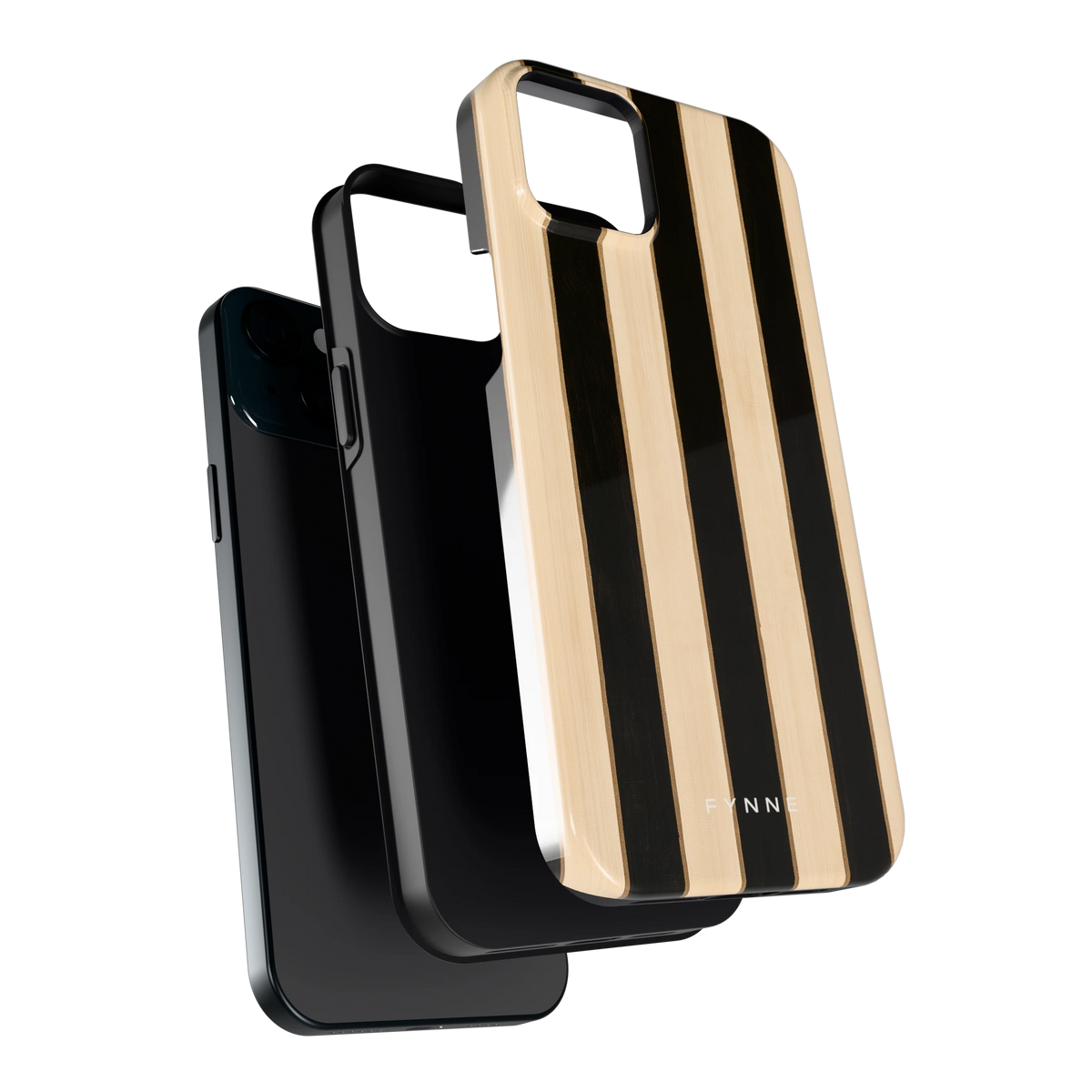 Ebbenhout Strepen hoesje voor iPhone 15 Plus, los van de telefoon
