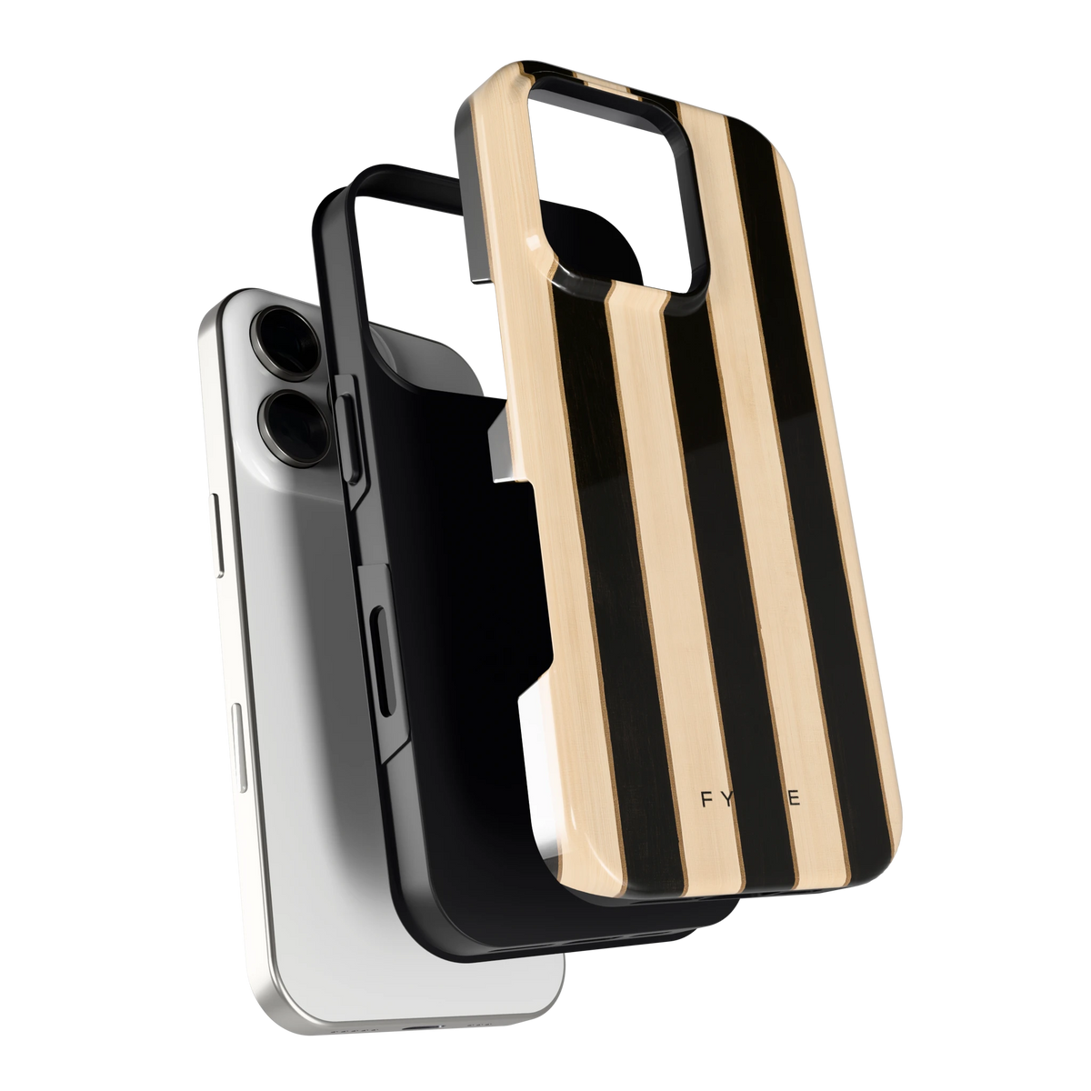 Ebbenhout Strepen hoesje voor iPhone 16 Pro, los van de telefoon