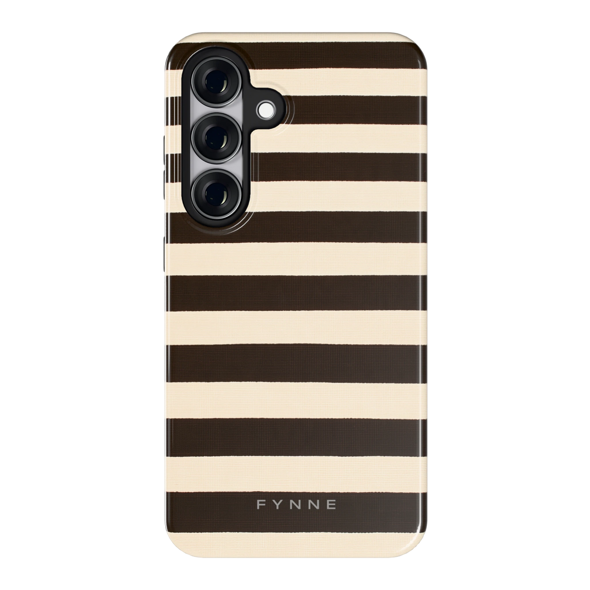 Espresso Streepjes hoesje voor Galaxy S25, achterkant
