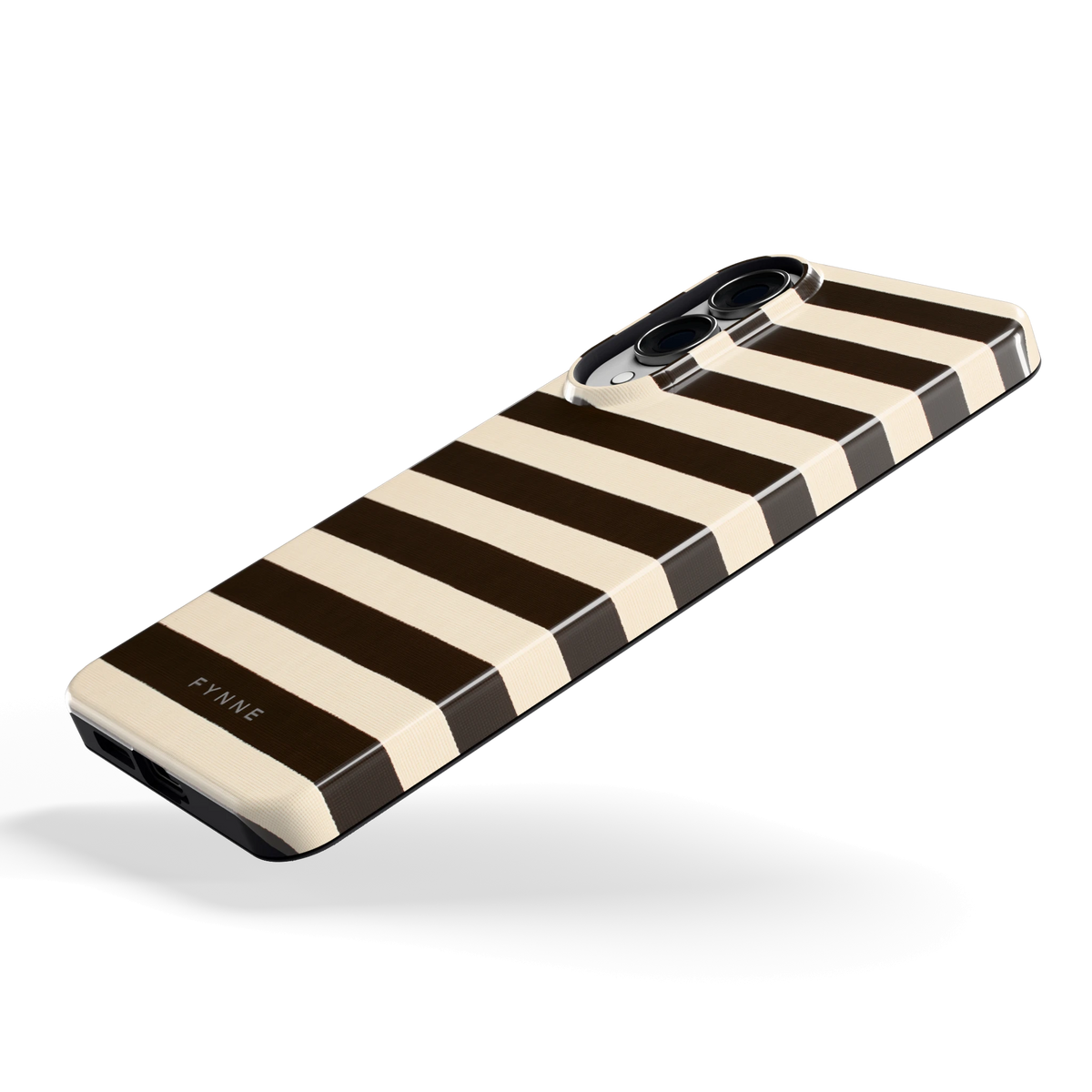 Espresso Streepjes hoesje voor Galaxy S25 Edge, schuin