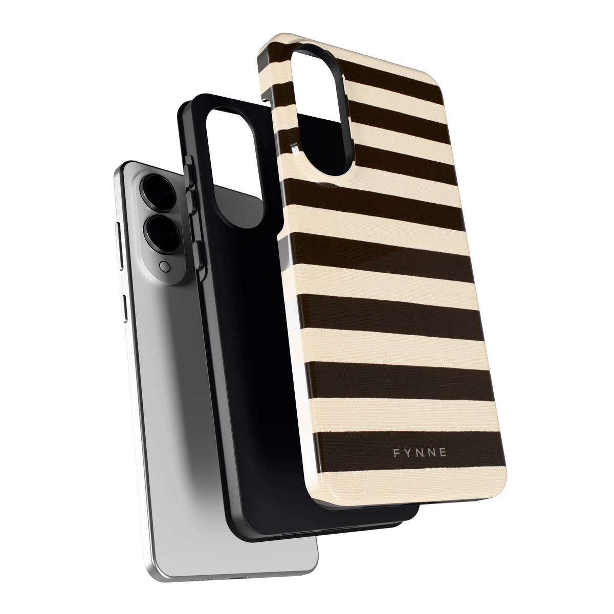 Espresso Streepjes hoesje voor Galaxy S25 Edge, los van de telefoon