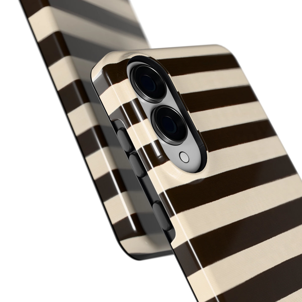 Espresso Streepjes hoesje voor Galaxy S25 Edge, close-up