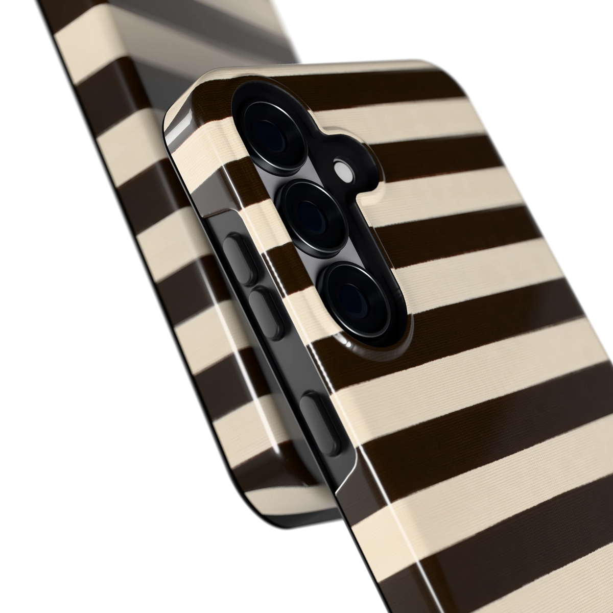 Espresso Streepjes hoesje voor Galaxy S25, close-up