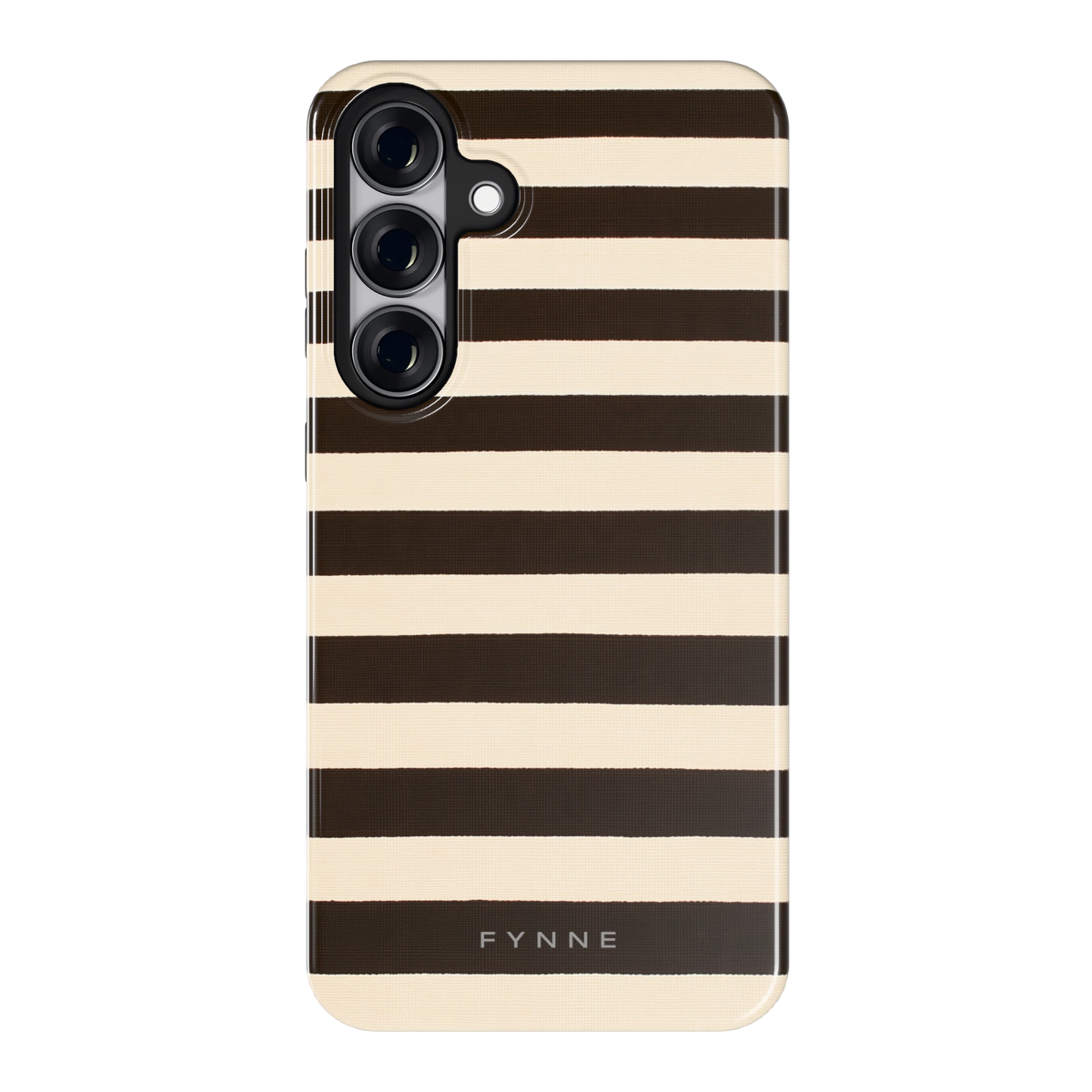 Espresso Streepjes hoesje voor Galaxy S25+, achterkant