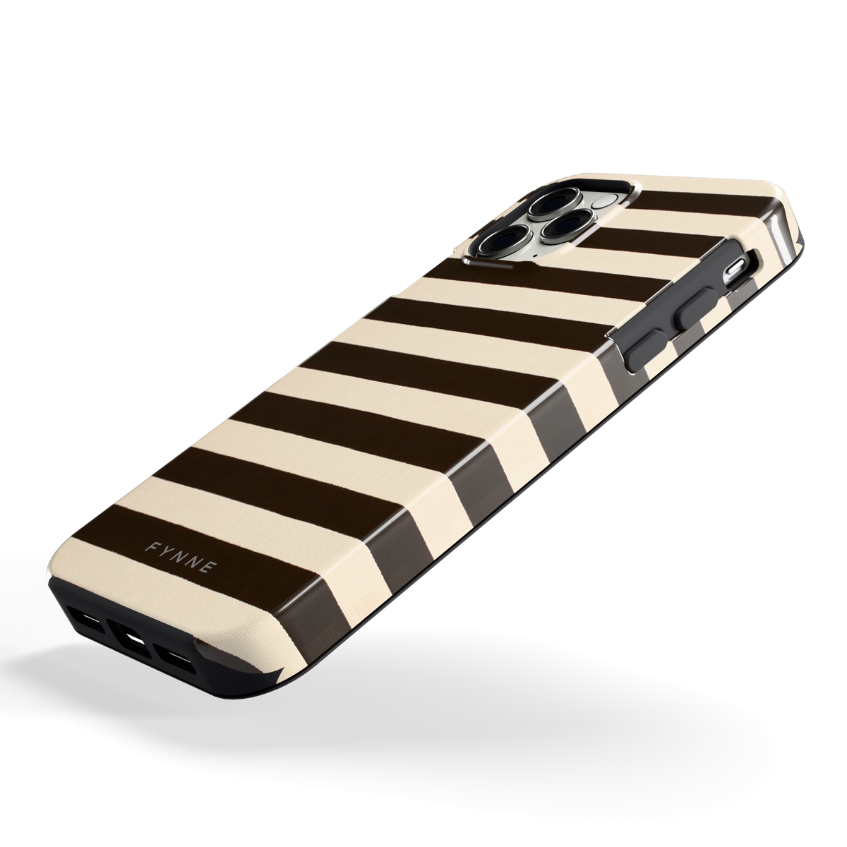 Espresso Streepjes hoesje voor iPhone 11 Pro, schuin