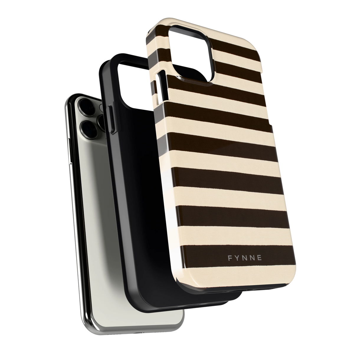Espresso Streepjes hoesje voor iPhone 11 Pro, los van de telefoon