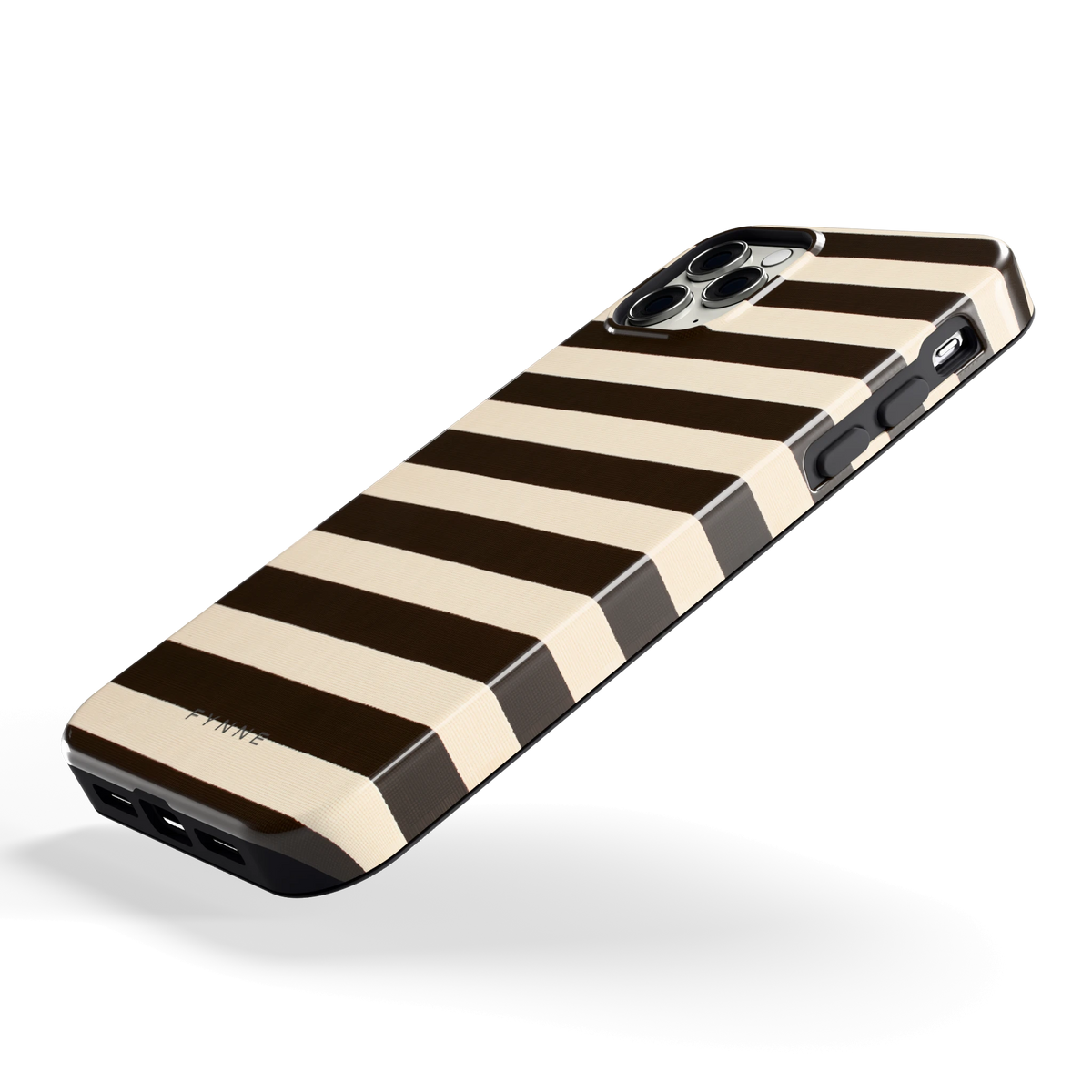 Espresso Streepjes hoesje voor iPhone 11 Pro Max, schuin