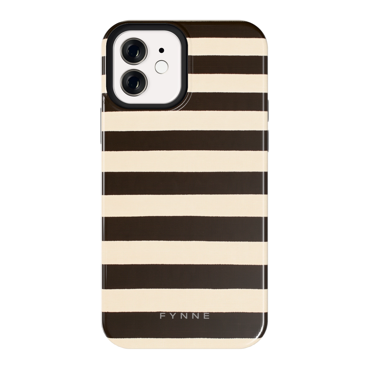 Espresso Streepjes hoesje voor iPhone 12, achterkant