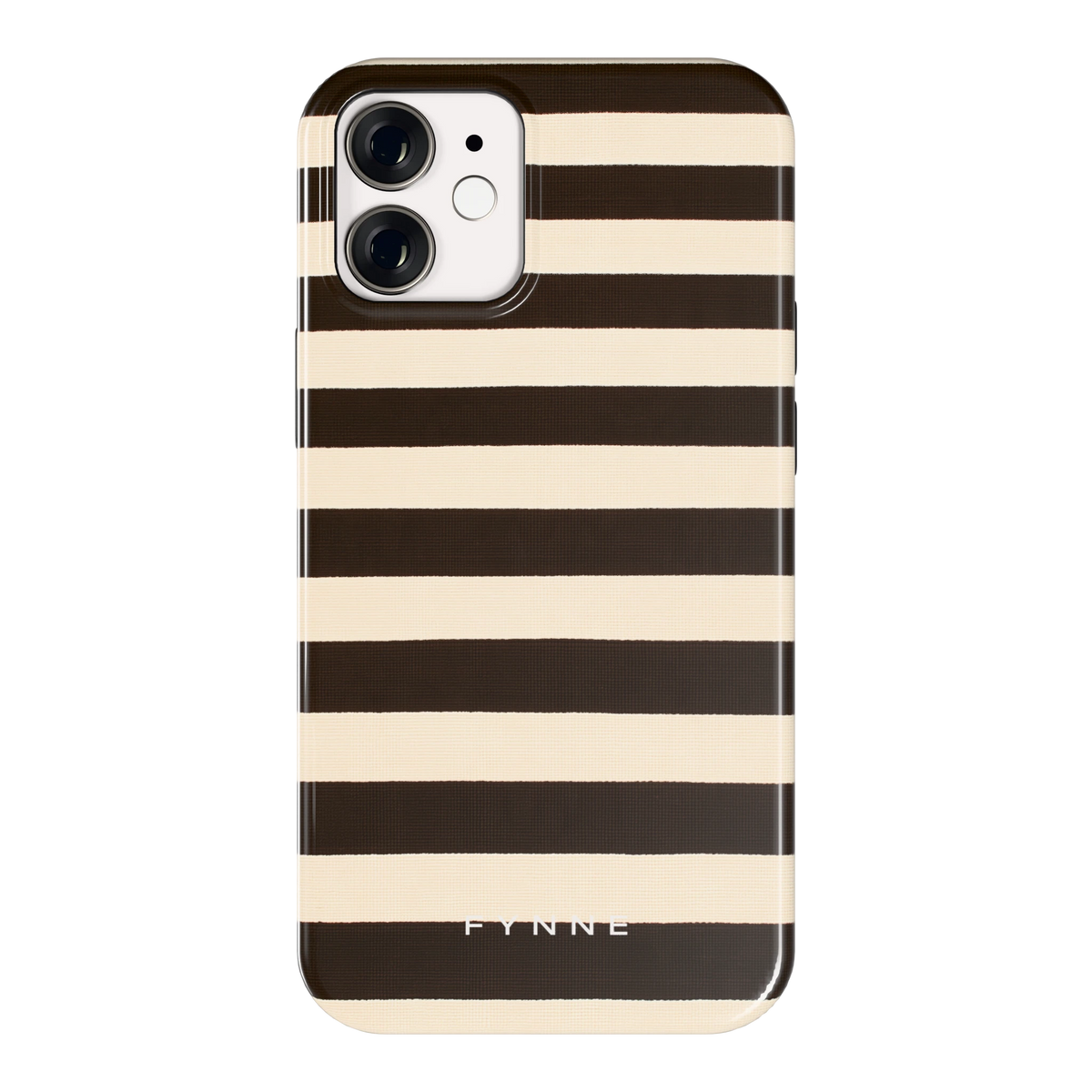 Espresso Streepjes hoesje voor iPhone 12 mini, achterkant
