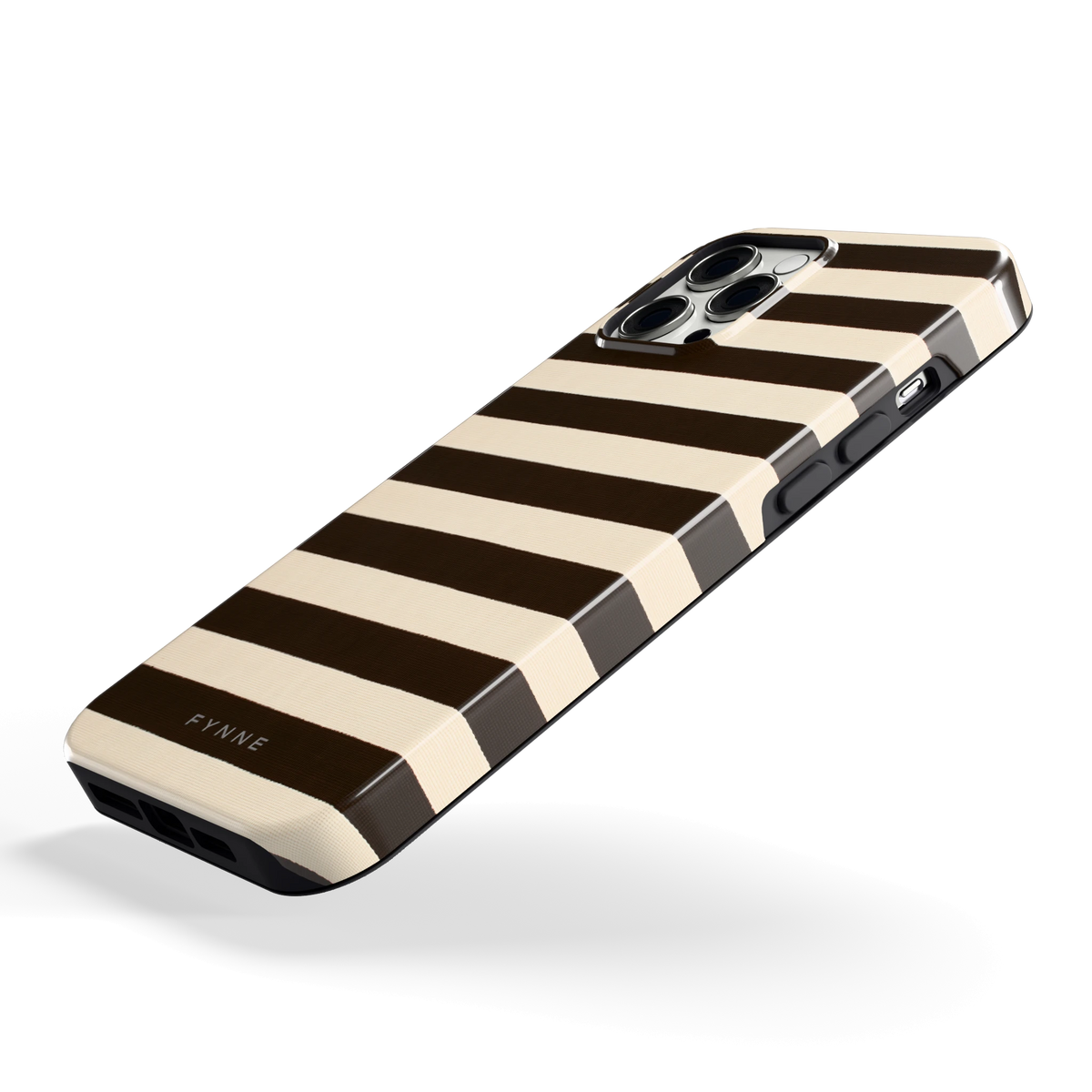 Espresso Streepjes hoesje voor iPhone 12 Pro Max, schuin
