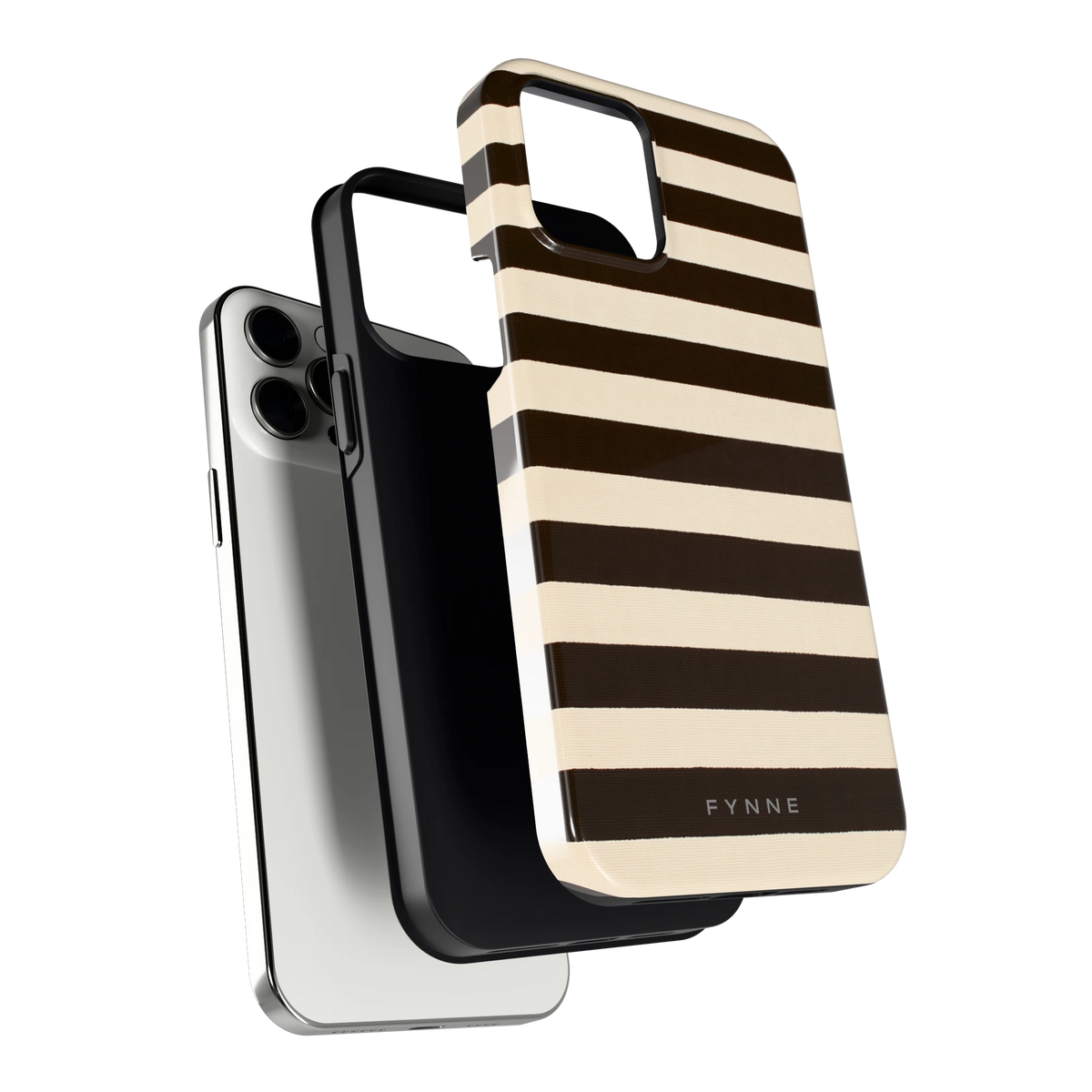 Espresso Streepjes hoesje voor iPhone 12 Pro Max, los van de telefoon
