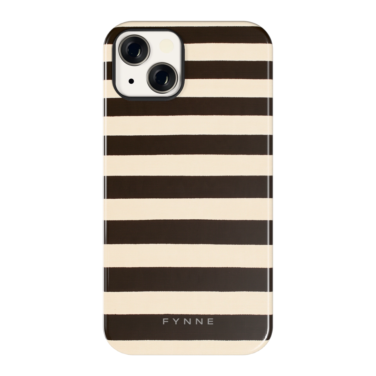 Espresso Streepjes hoesje voor iPhone 13, achterkant