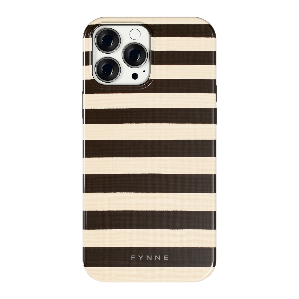 Espresso Streepjes hoesje voor iPhone 13 Pro Max, achterkant