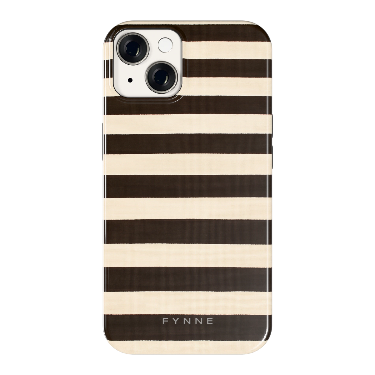 Espresso Streepjes hoesje voor iPhone 14, achterkant