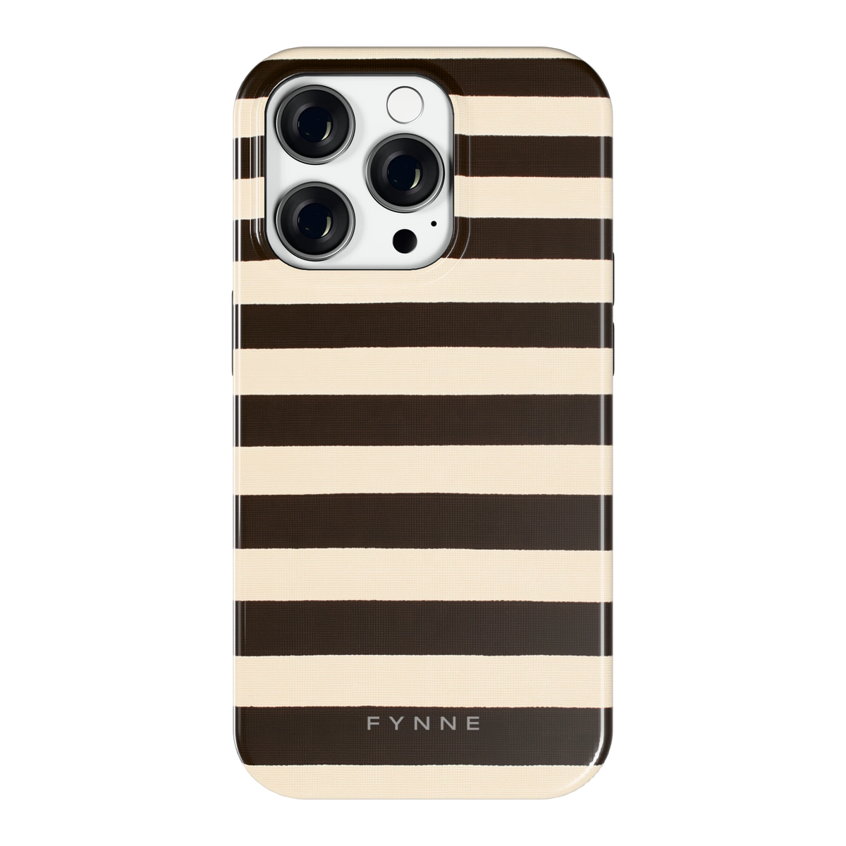 Espresso Streepjes hoesje voor iPhone 14 Pro, achterkant