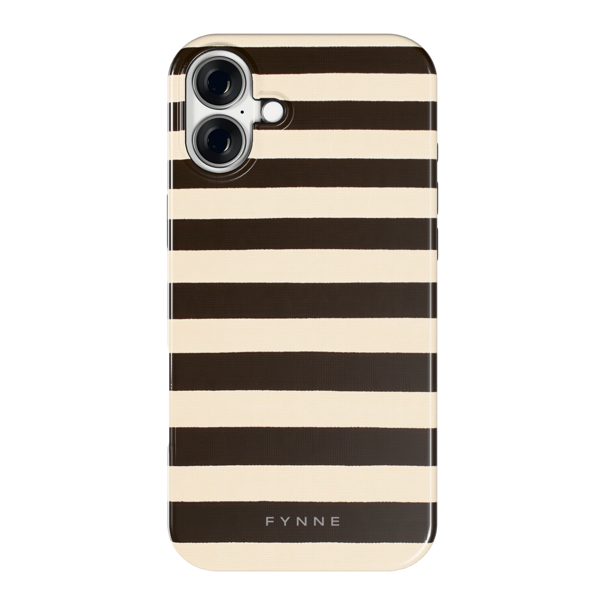 Espresso Streepjes hoesje voor iPhone 16 Plus, achterkant