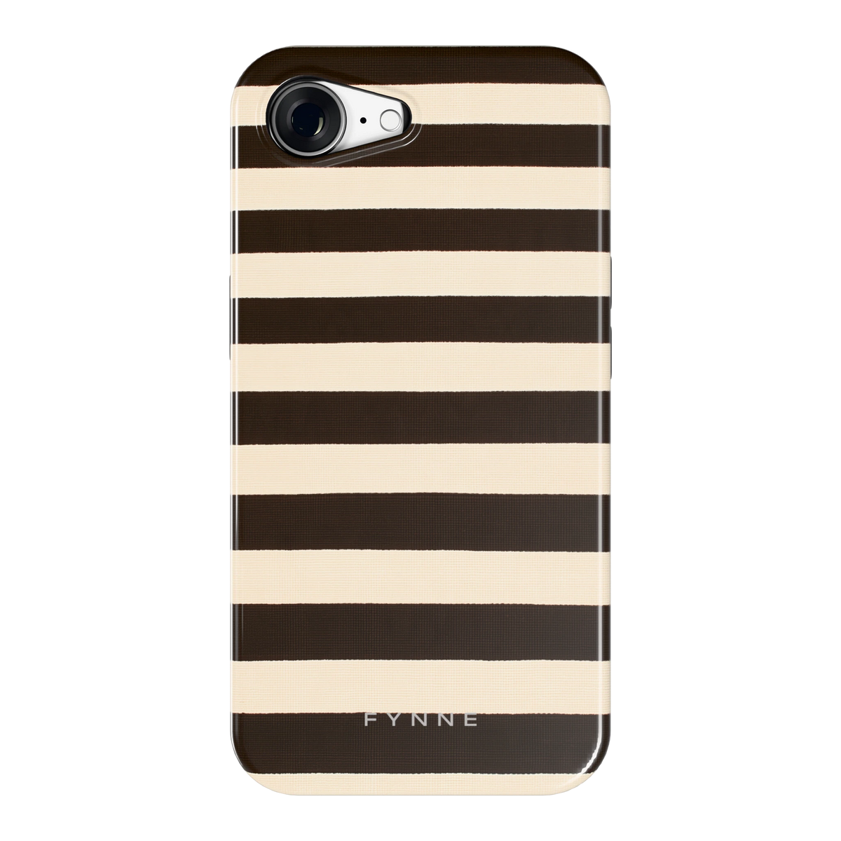 Espresso Streepjes hoesje voor iPhone 16e, achterkant