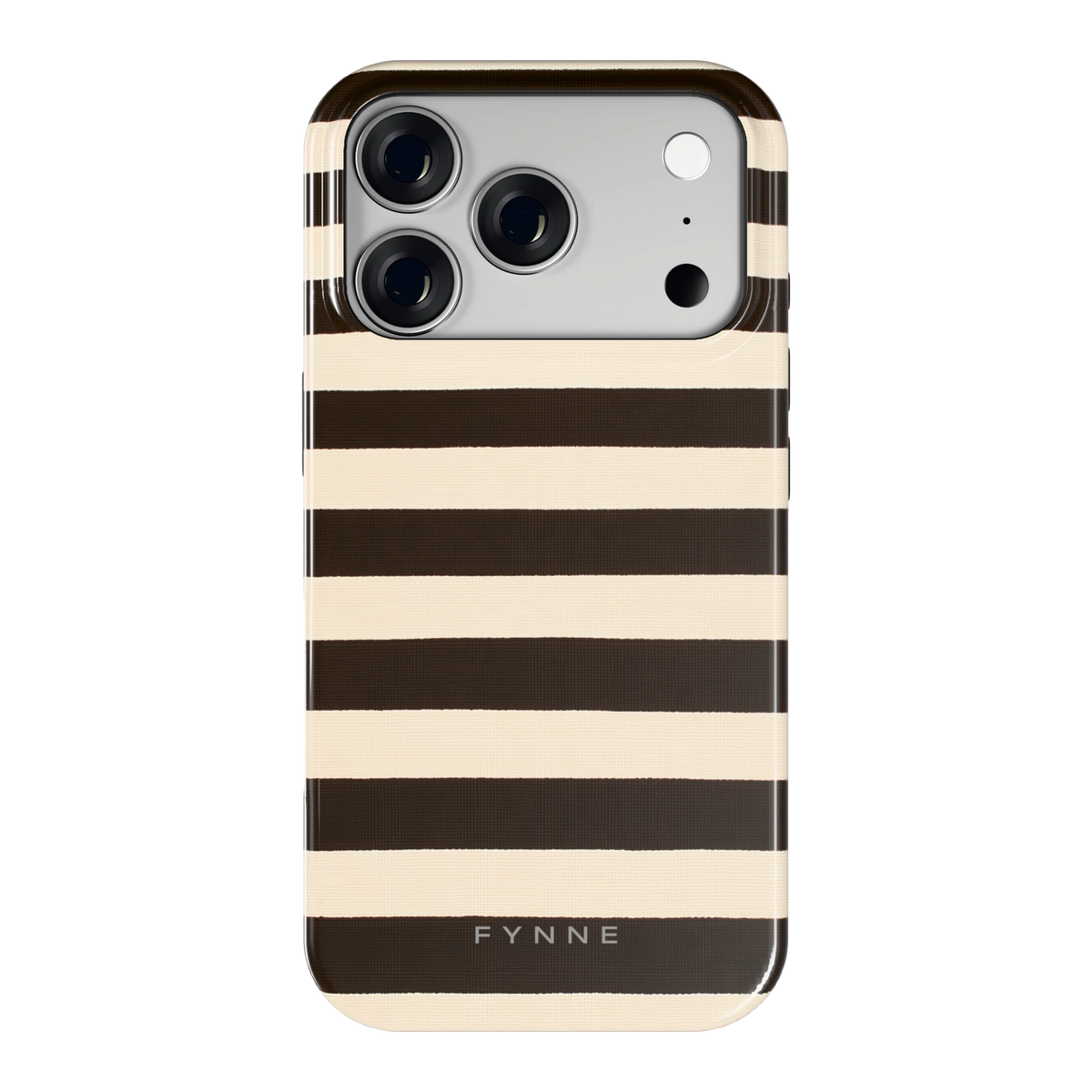 Espresso Streepjes hoesje voor iPhone 18 Pro, achterkant