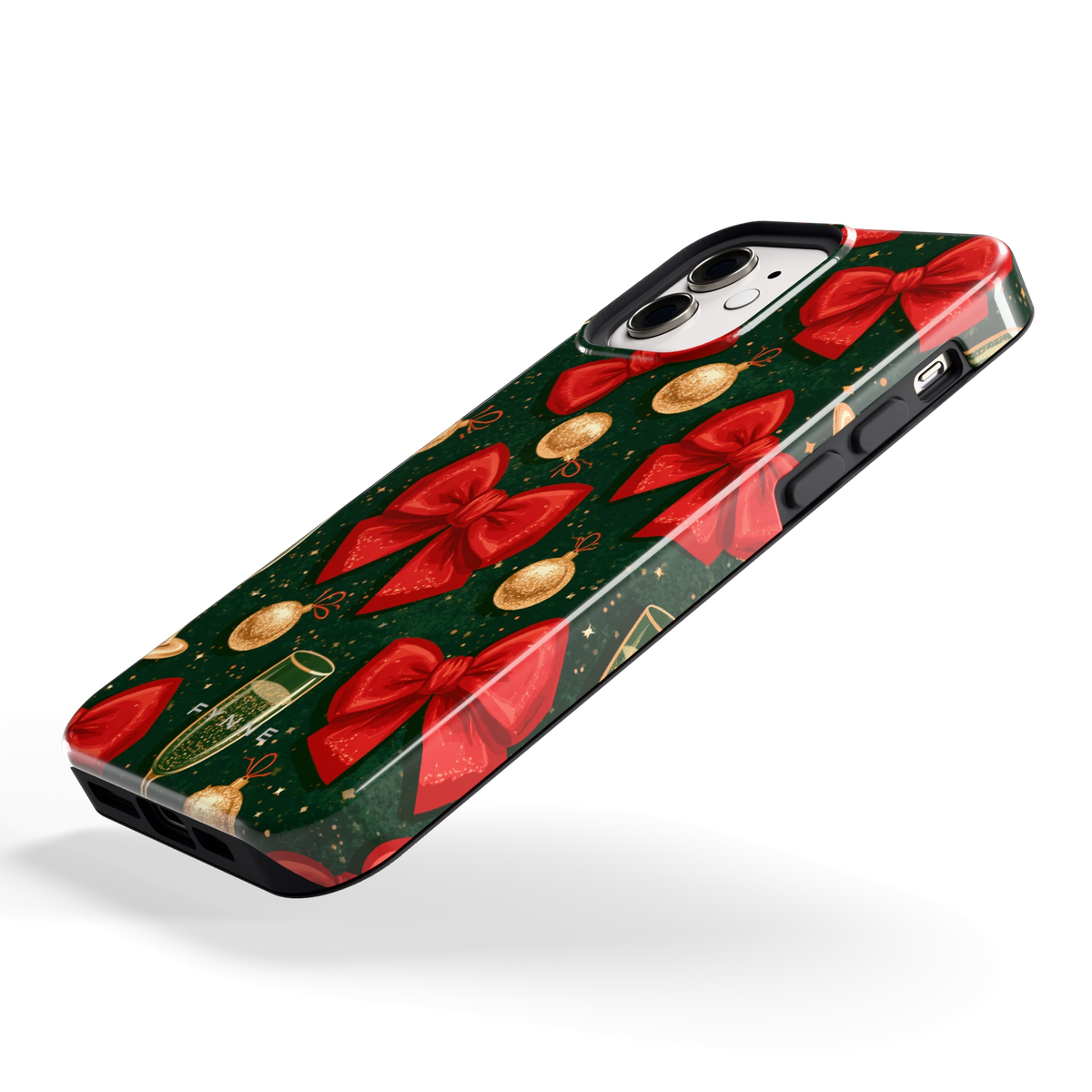 Strikken en bubbels hoesje voor iPhone 12, schuin