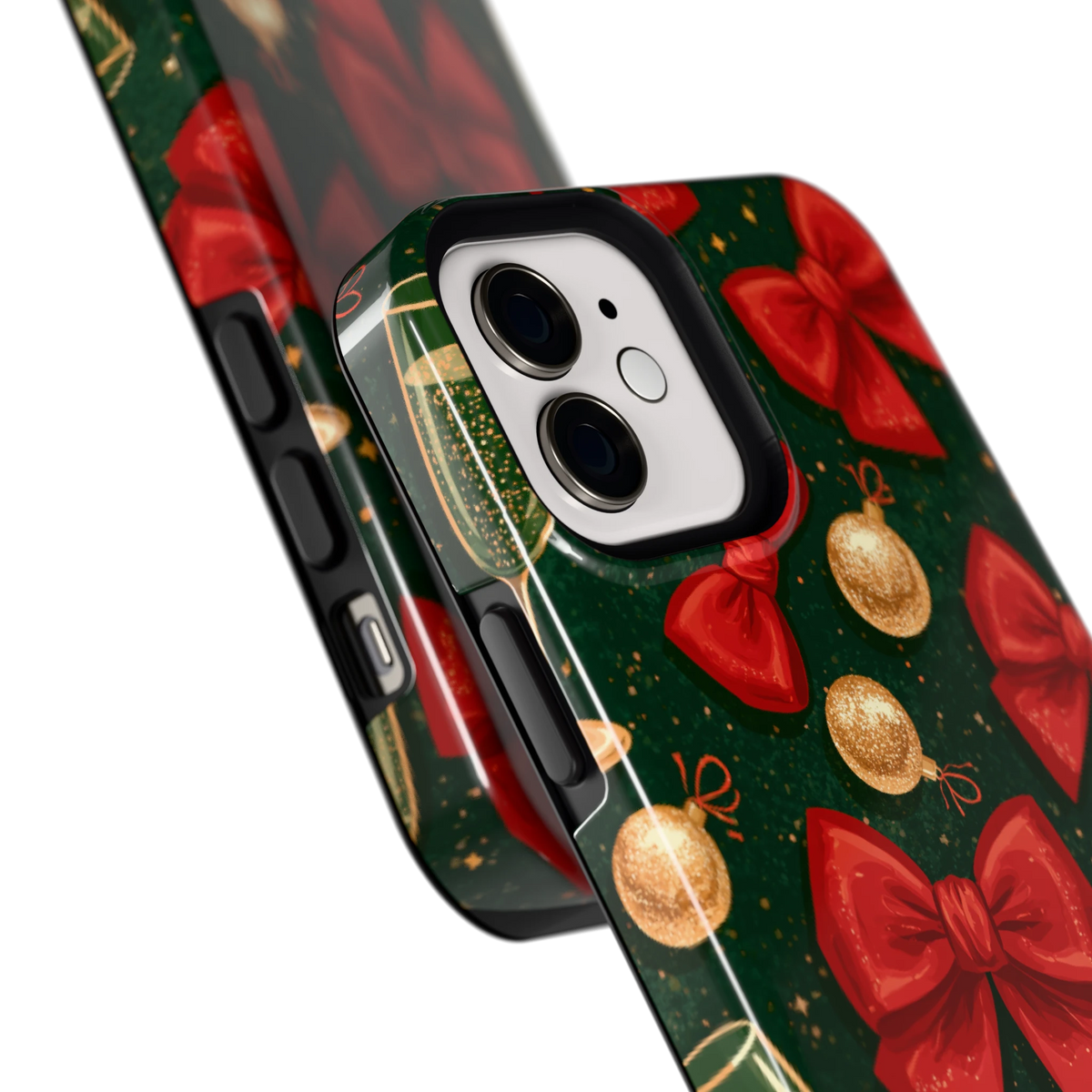 Strikken en bubbels hoesje voor iPhone 12, close-up