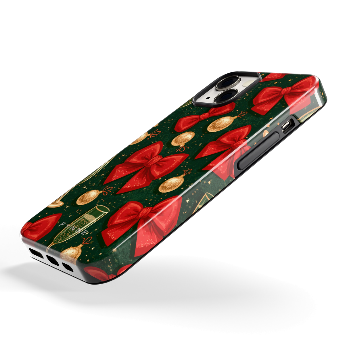 Strikken en bubbels hoesje voor iPhone 13, schuin
