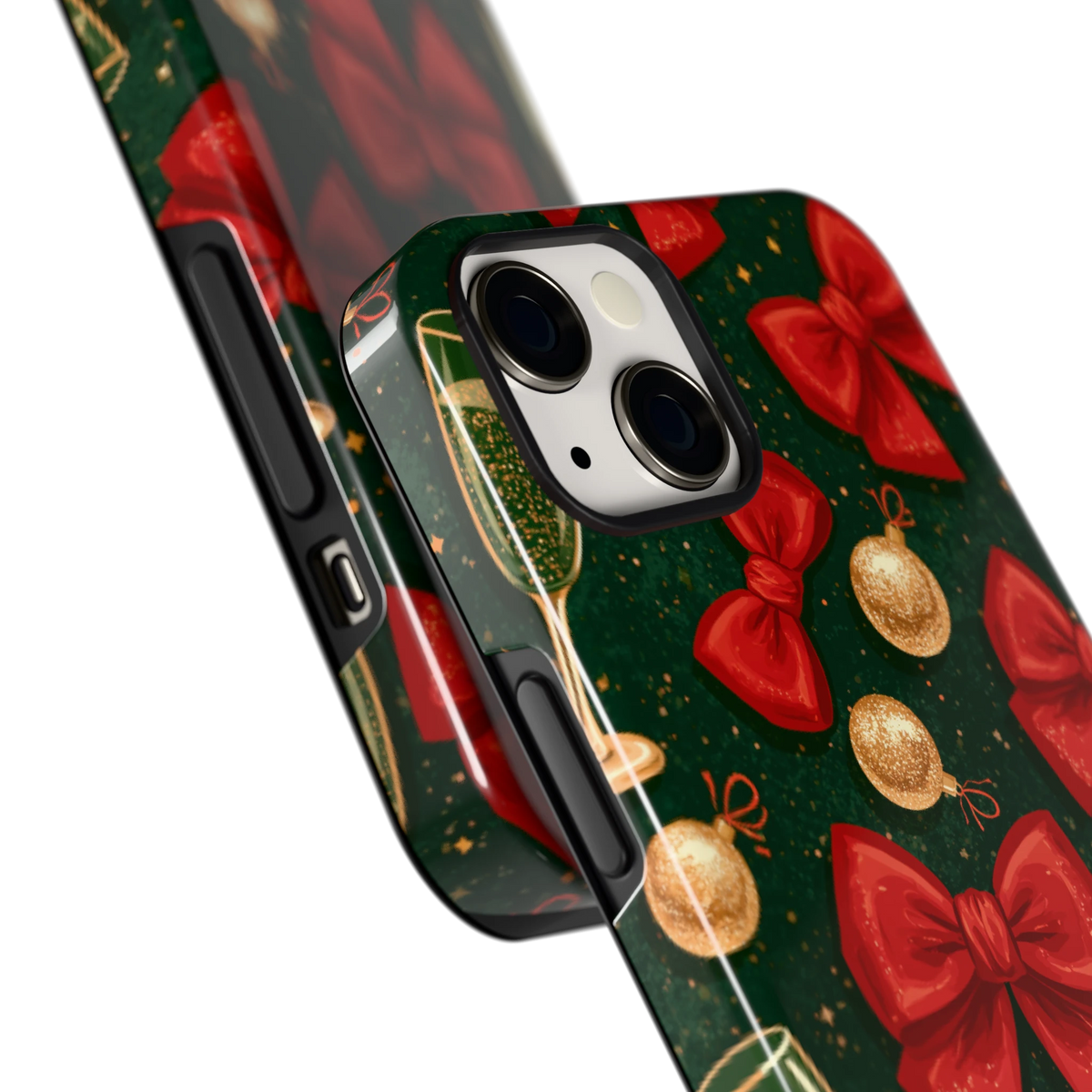 Strikken en bubbels hoesje voor iPhone 13, close-up