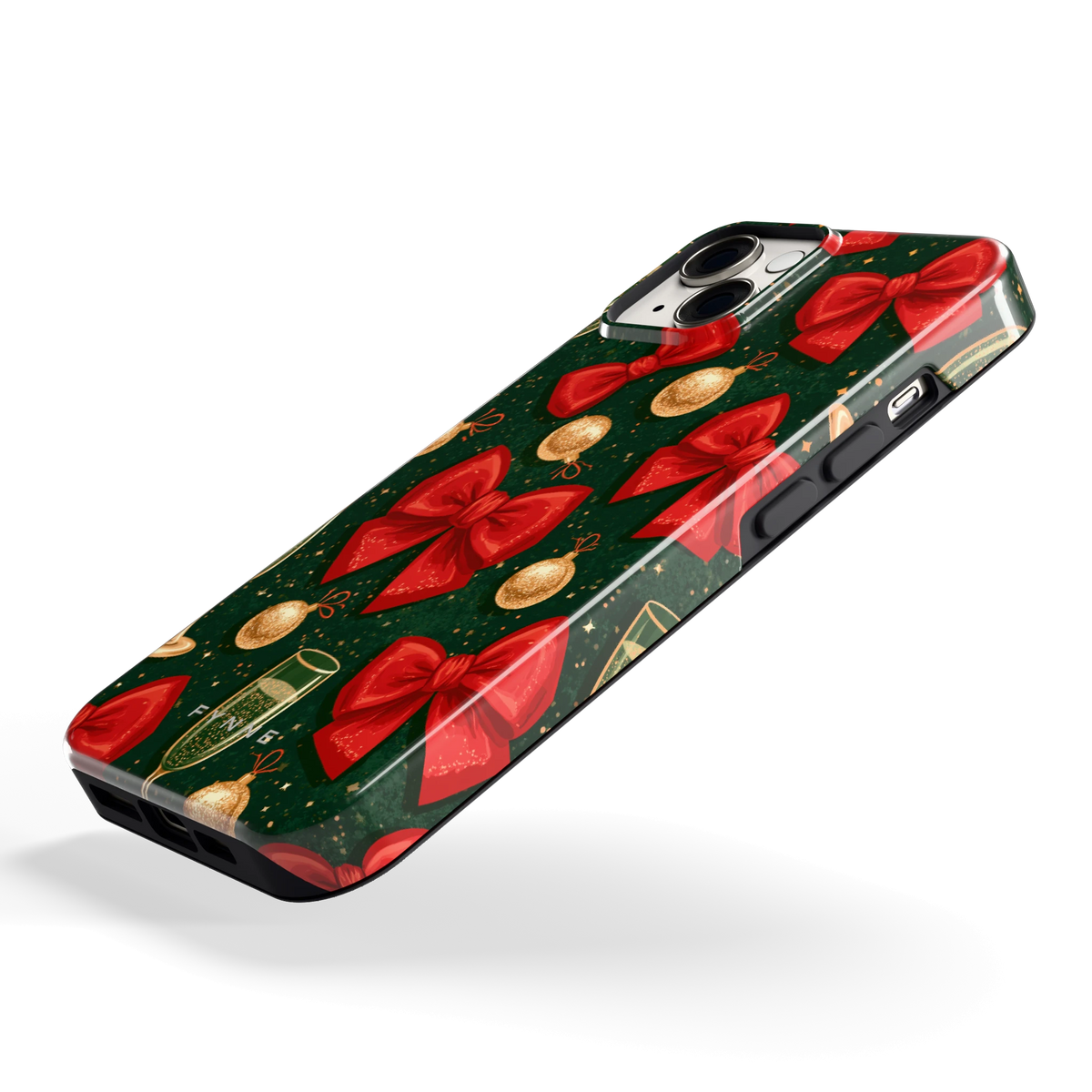 Strikken en bubbels hoesje voor iPhone 14, schuin