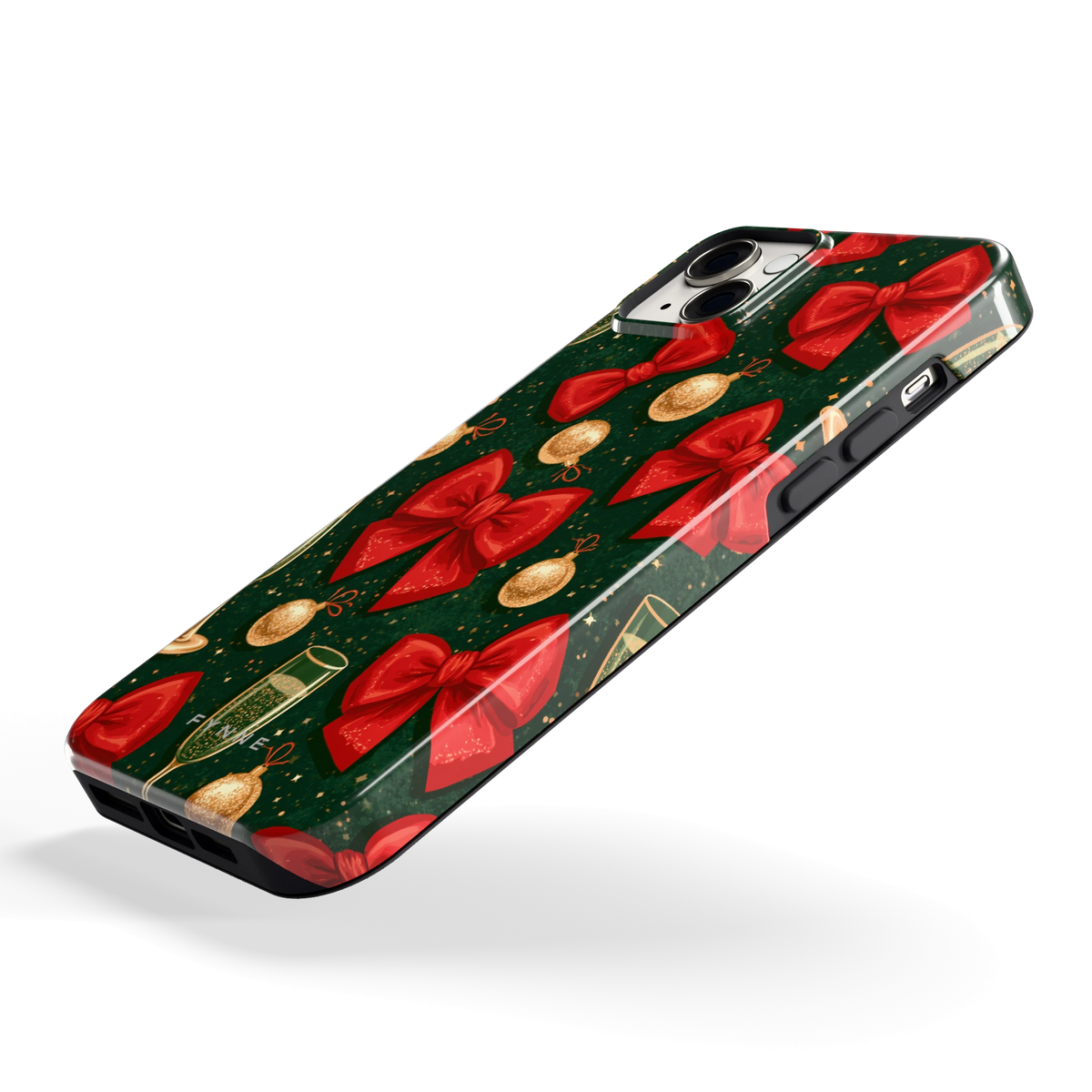 Strikken en bubbels hoesje voor iPhone 14 Plus, schuin