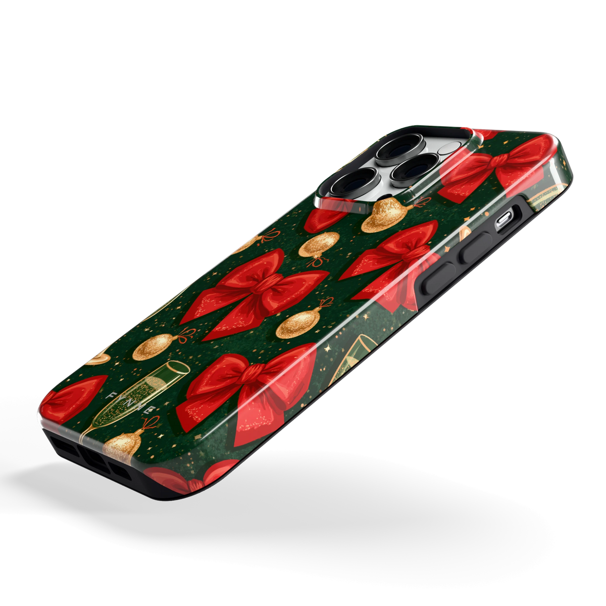 Strikken en bubbels hoesje voor iPhone 14 Pro, schuin