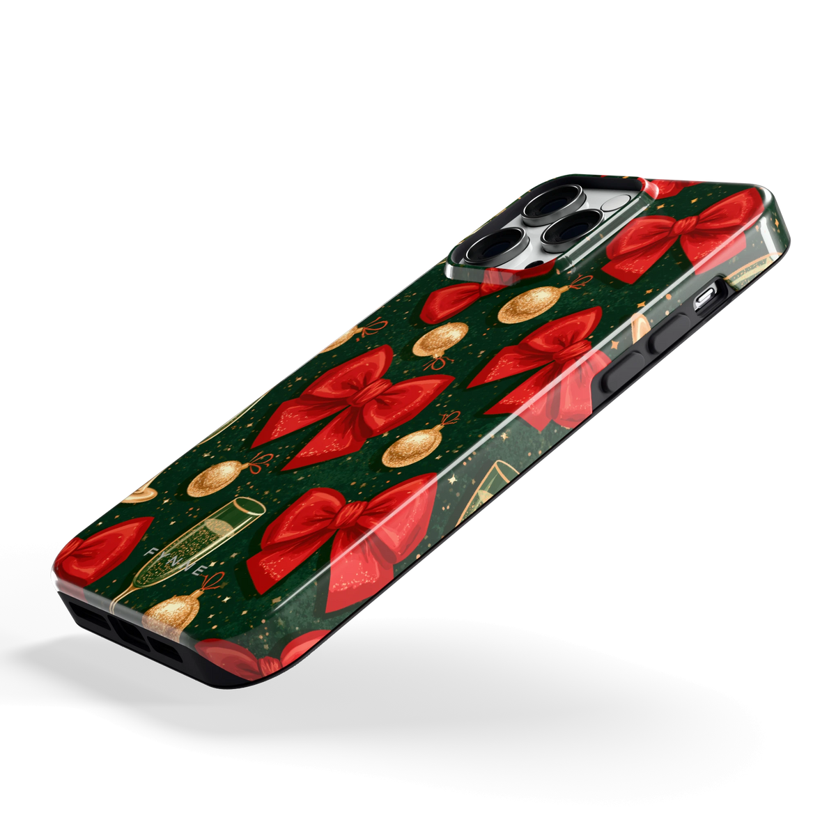 Strikken en bubbels hoesje voor iPhone 14 Pro Max, schuin