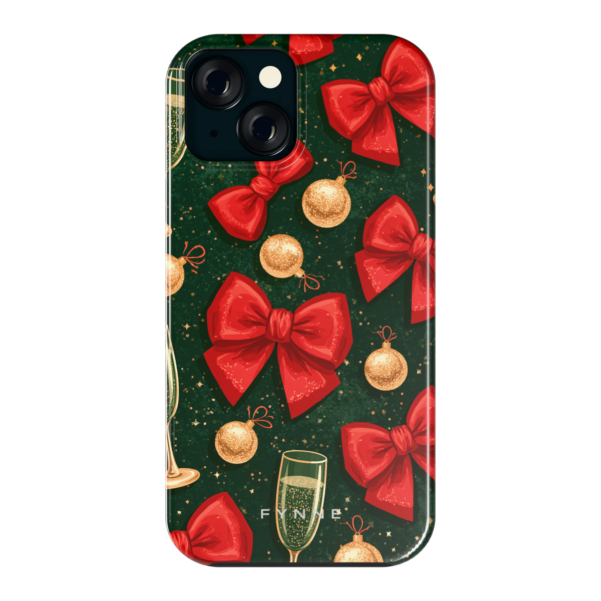 Strikken en bubbels hoesje voor iPhone 15, achterkant