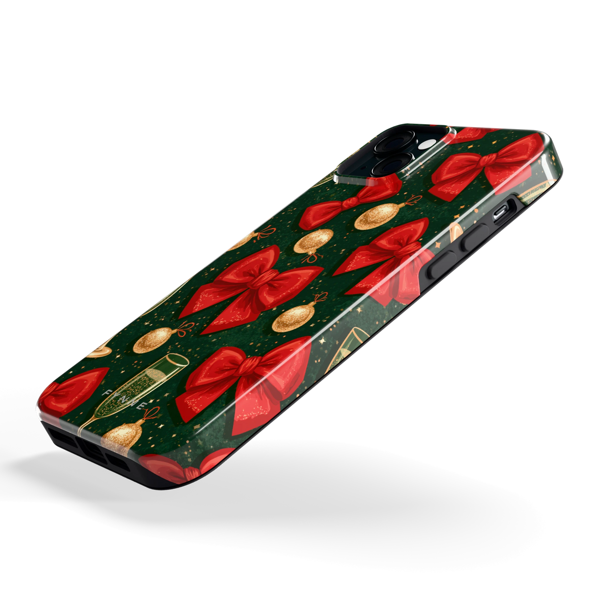 Strikken en bubbels hoesje voor iPhone 15 Plus, schuin