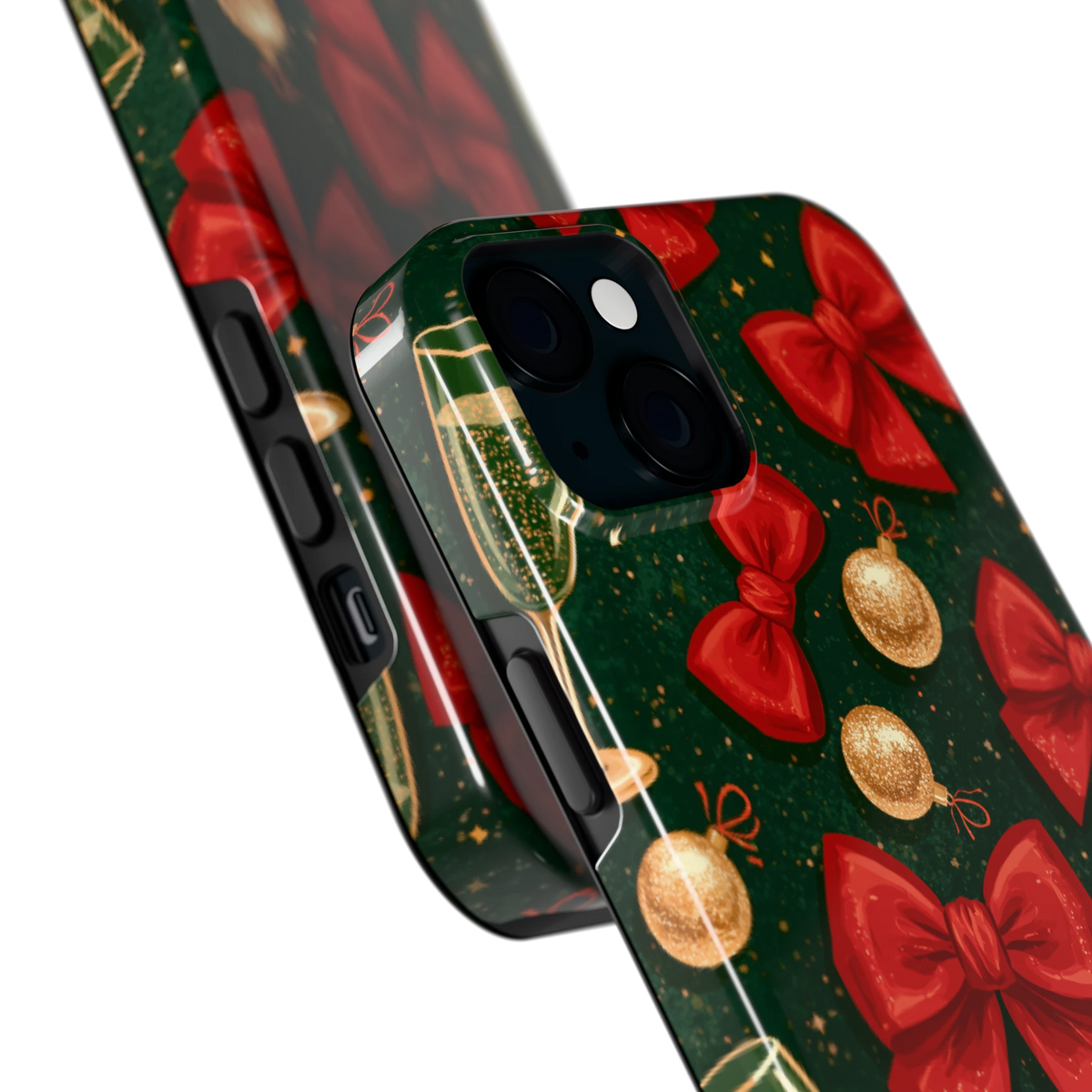 Strikken en bubbels hoesje voor iPhone 15 Plus, close-up