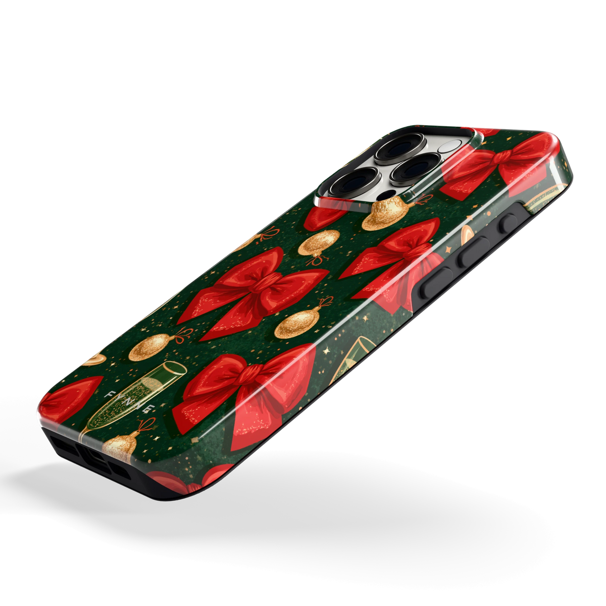 Strikken en bubbels hoesje voor iPhone 15 Pro, schuin